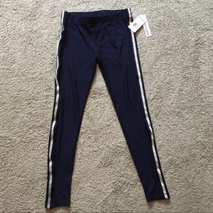 Navy with silver stripes leggings